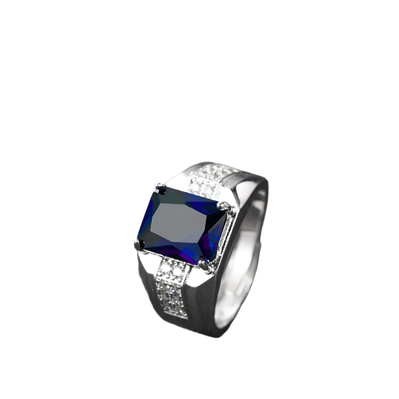 AVERLLA™ Sapphire Rectangle 925 Silver Men’s Ring