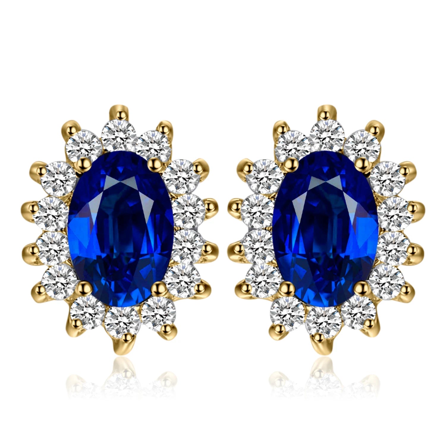 AVERLLA™ Sapphire & Ruby Princess Diana Stud Earrings