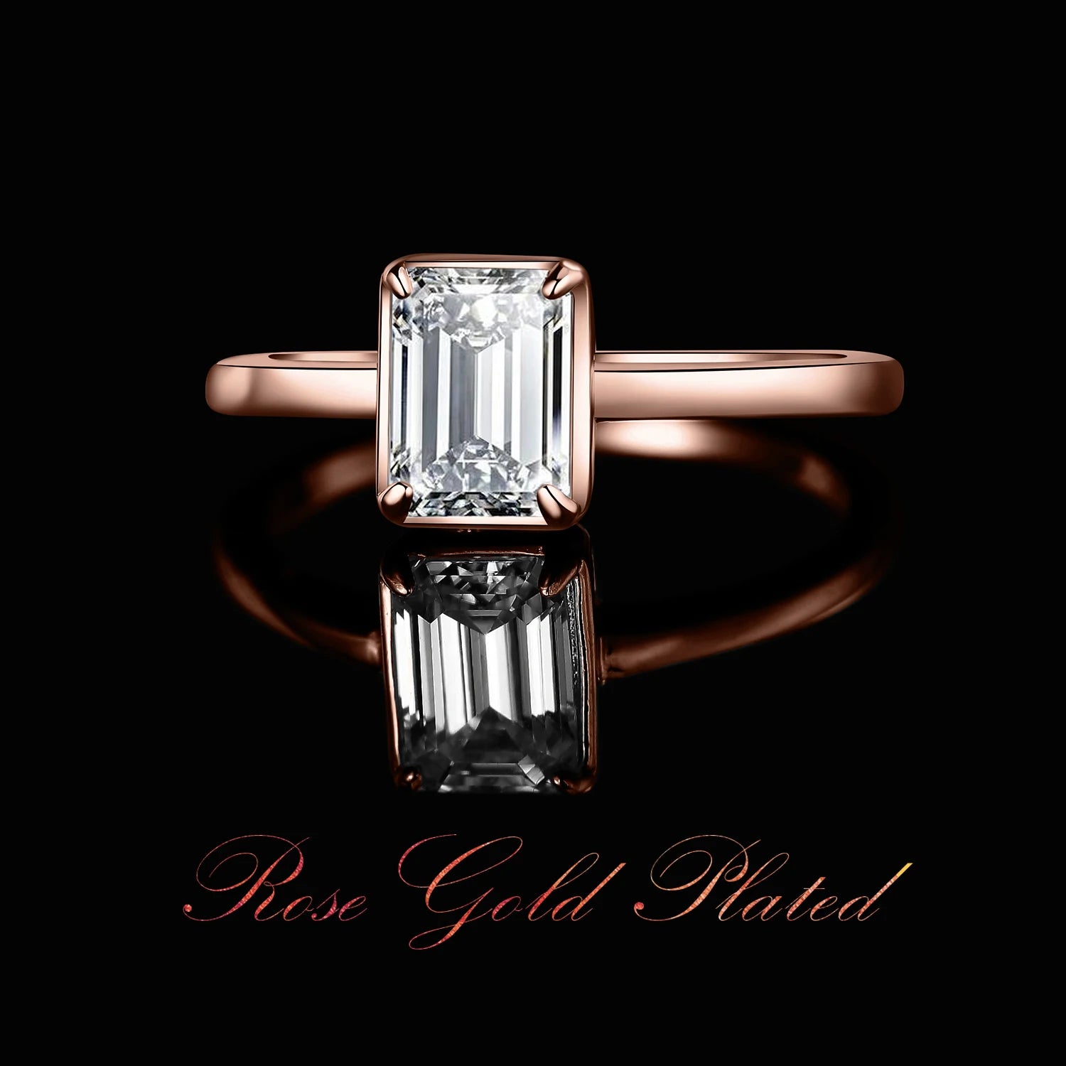 AVERLLA™ Moissanite 1ct Emerald Cut Solitaire Ring