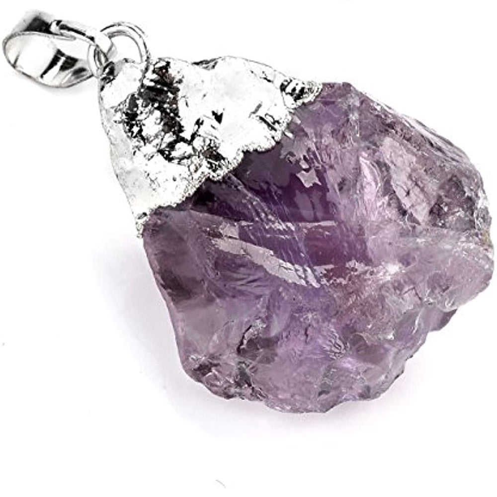 AVERLLA™ Natural Amethyst Rose Quartz Raw Stone Pendant Irregular