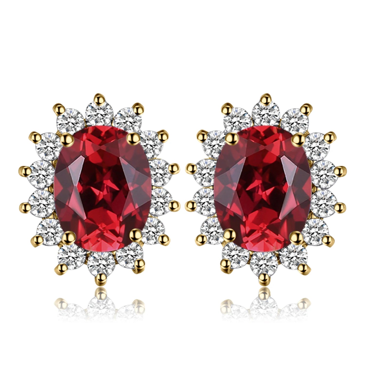 AVERLLA™ Sapphire & Ruby Princess Diana Stud Earrings