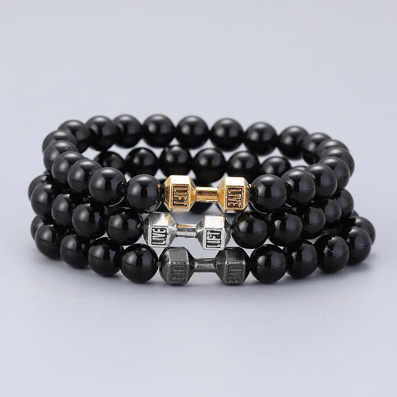 AVERLLA™ Lava Power Volcanic Stone Dumbbell Bracelet