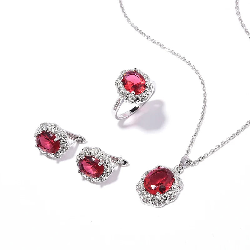 AVERLLA™ Zircon Silver Jewelry Set