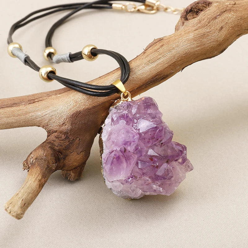 AVERLLA™ Raw Amethyst Water Drop Pendant