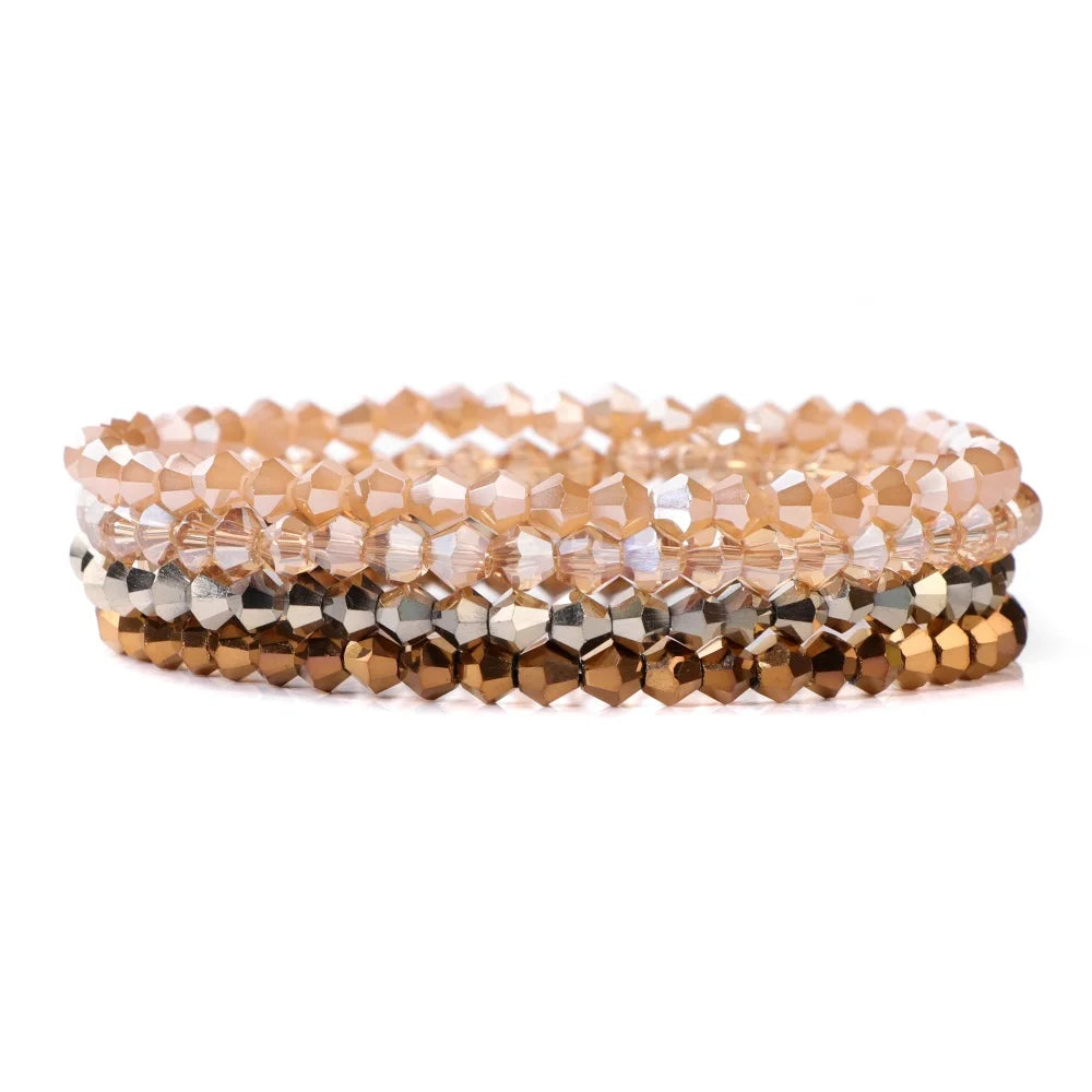 AVERLLA™  4pcs Natural Stone Beaded Bracelets