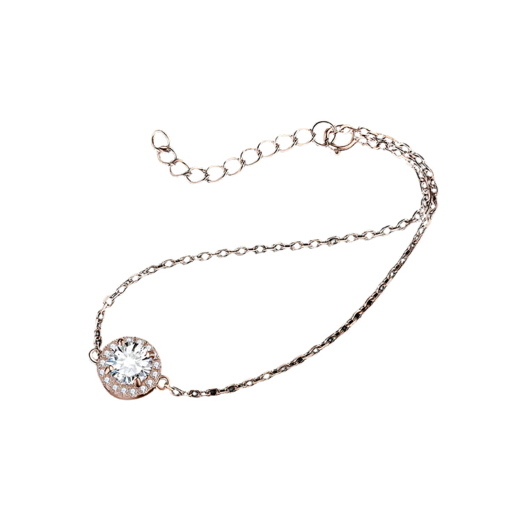 AVERLLA™ Moissanite Halo Adjustable Link Bracelet