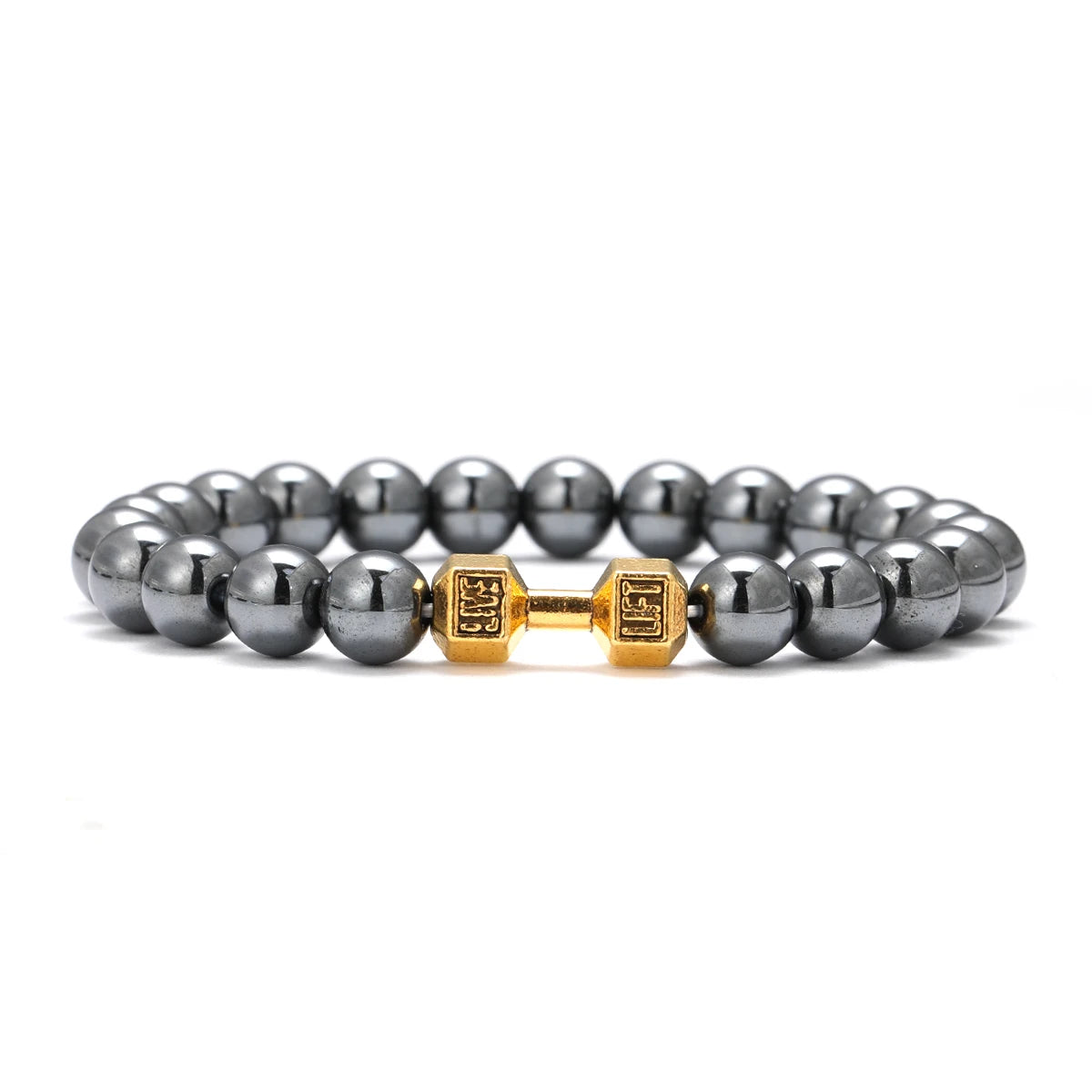 AVERLLA™ Volcanic Stone Dumbbell Beads Fitness Bracelet