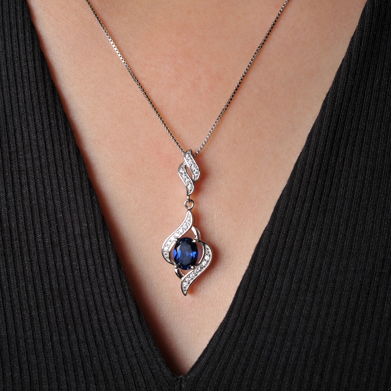 AVERLLA™ Sky Radiance Sapphire & Topaz Pendant Necklace