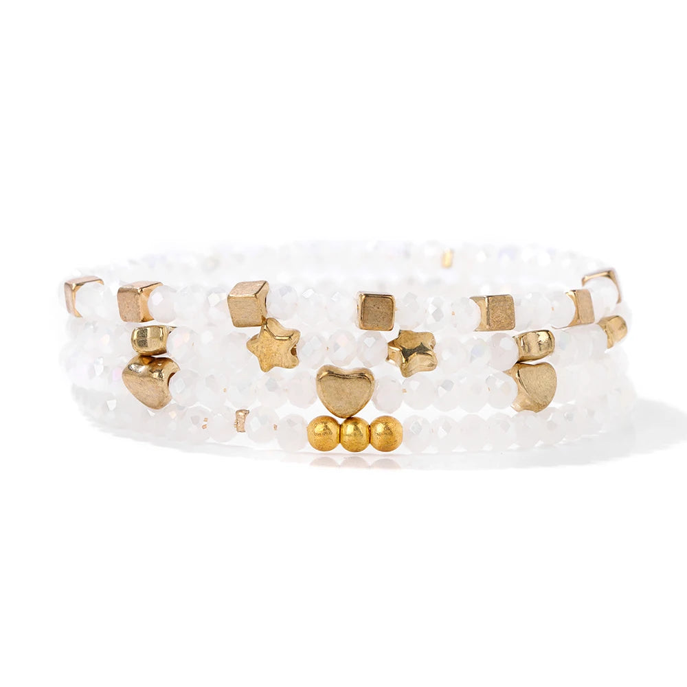 AVERLLA™  4pcs Natural Stone Beaded Bracelets