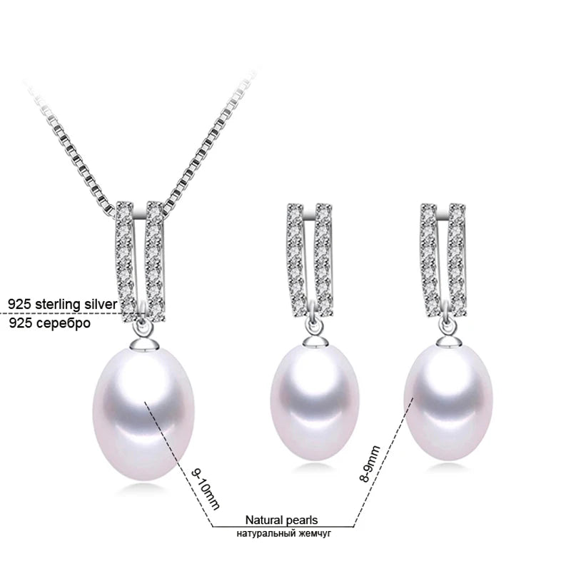 AVERLLA™ Natural Freshwater Pearl Necklace and Earrings Set