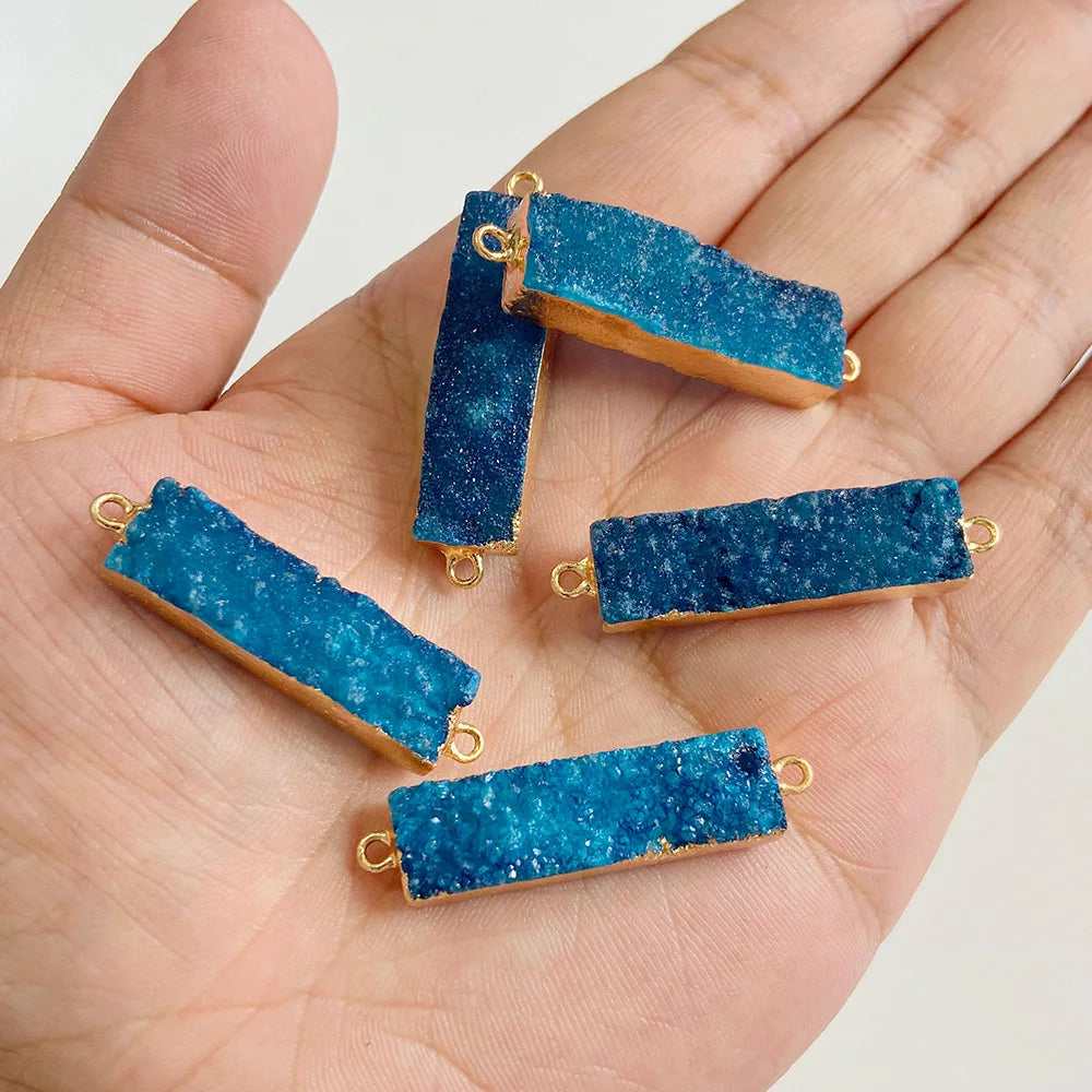 AVERLLA™ Natural Blue Druzy Agate Slice